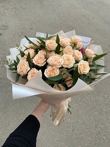 Букет Кремовые розы Латте в Захарово